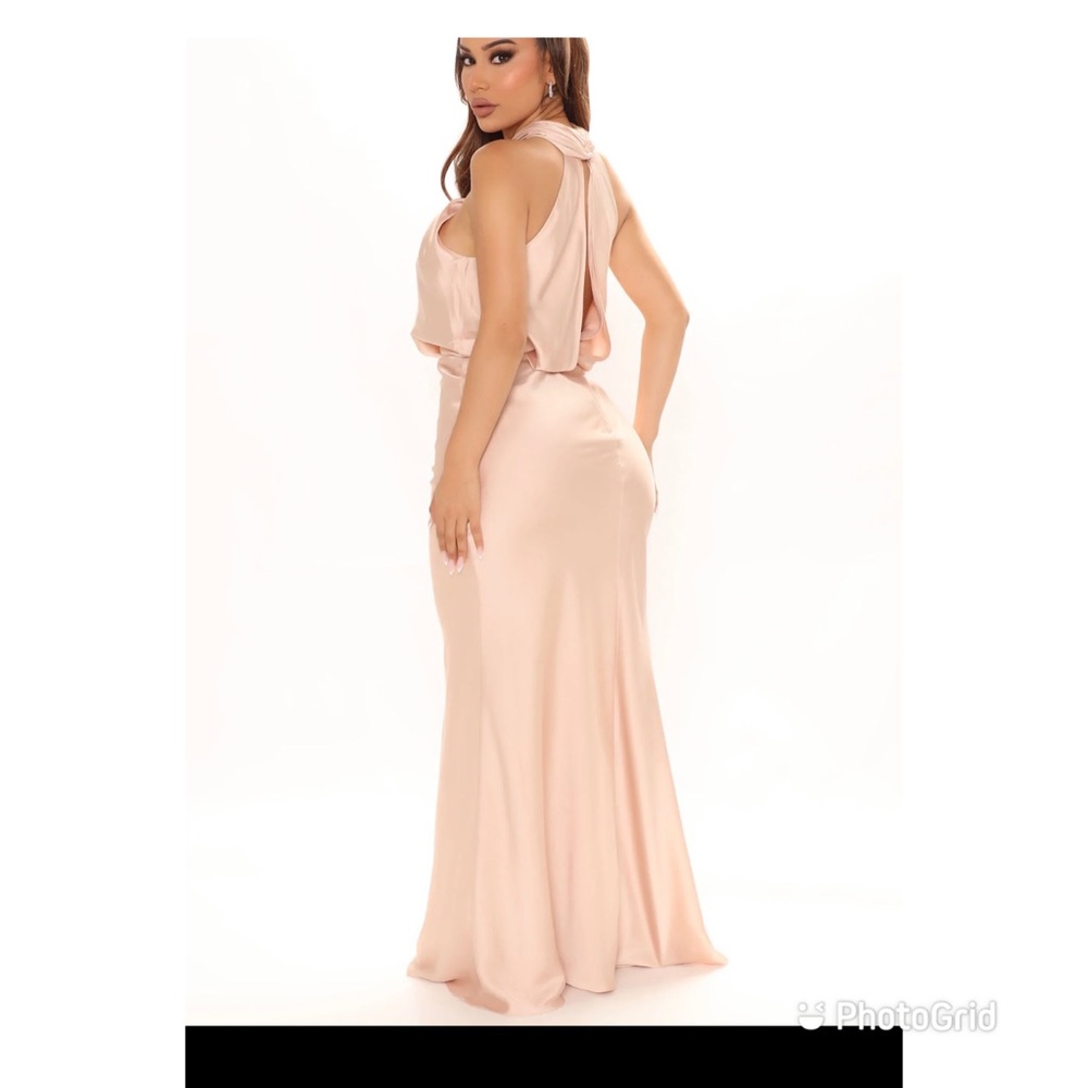 Fashion nova nude /champagne dress limited stretch size large